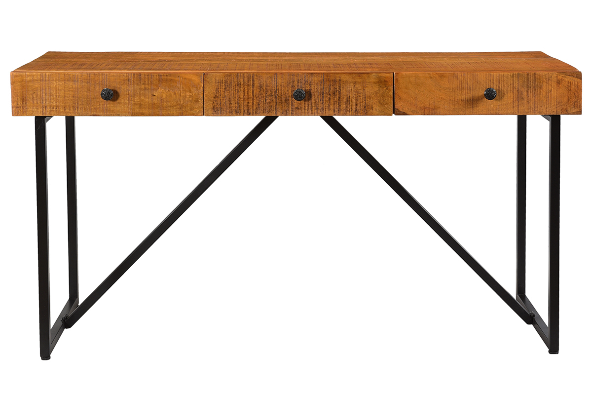 Bureau en manguier massif 3 tiroirs CHENY