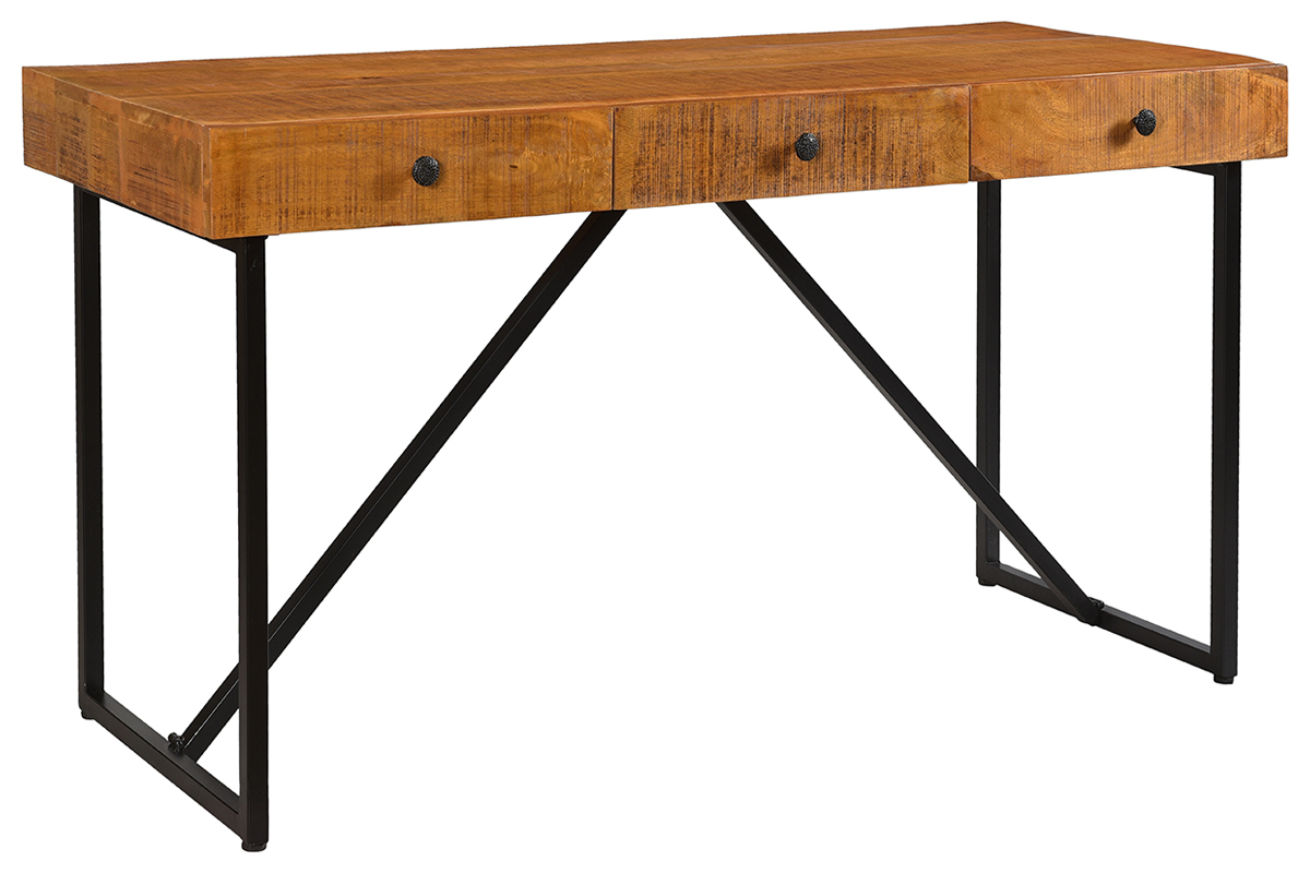 Bureau en manguier massif 3 tiroirs CHENY