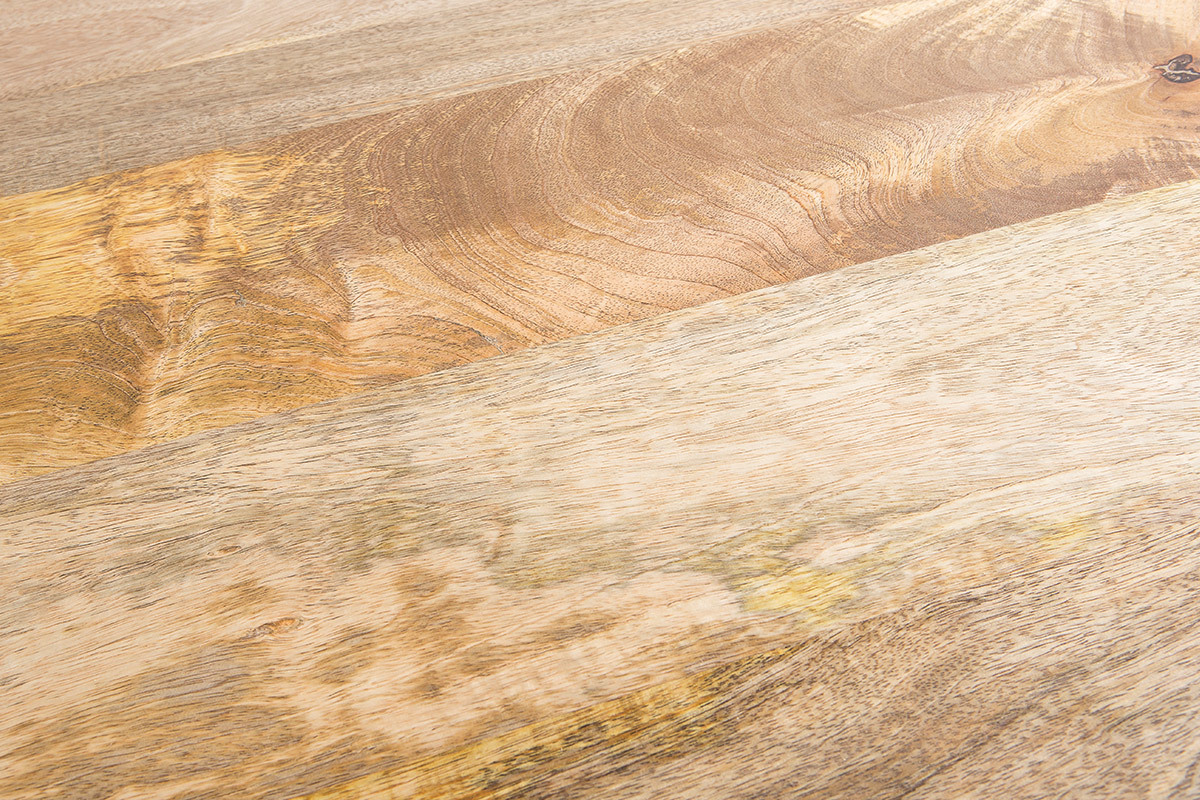 Bureau en manguier massif et m�tal blanc L153 cm PUKKA