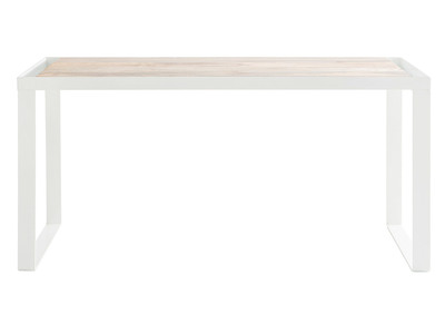 Bureau en manguier massif et m&eacute;tal blanc L153 cm PUKKA