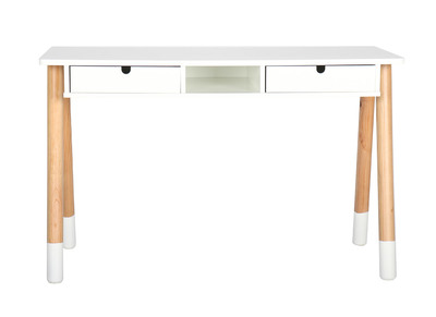 Bureau enfant blanc et bois L120 cm PILOTI