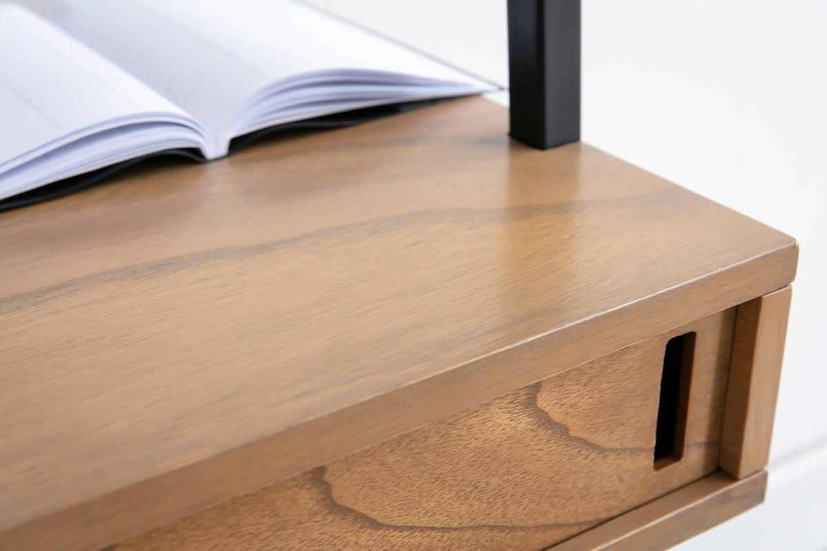 Bureau - �tag�re bois et m�tal noir MARLEE