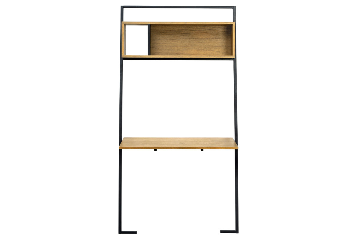 Bureau - �tag�re bois et m�tal noir SERAH