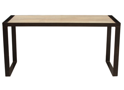Bureau industriel en bois massif et m&eacute;tal L156 cm INDUSTRIA