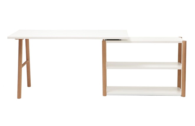 Bureau Cedro 100cm, 2 tiroirs - chêne blanc Scandinave - Emob