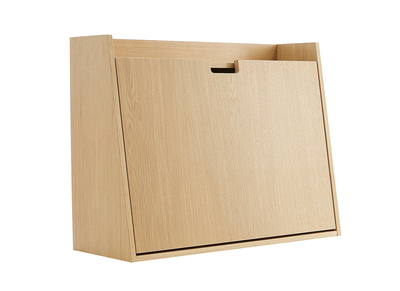 Bureau mural avec rangements scandinave bois clair chêne L78 cm GABIN