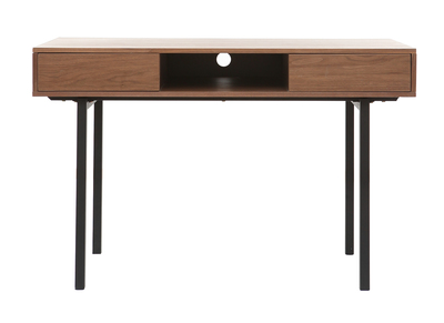 Bureau noyer et m&eacute;tal noir MANNY