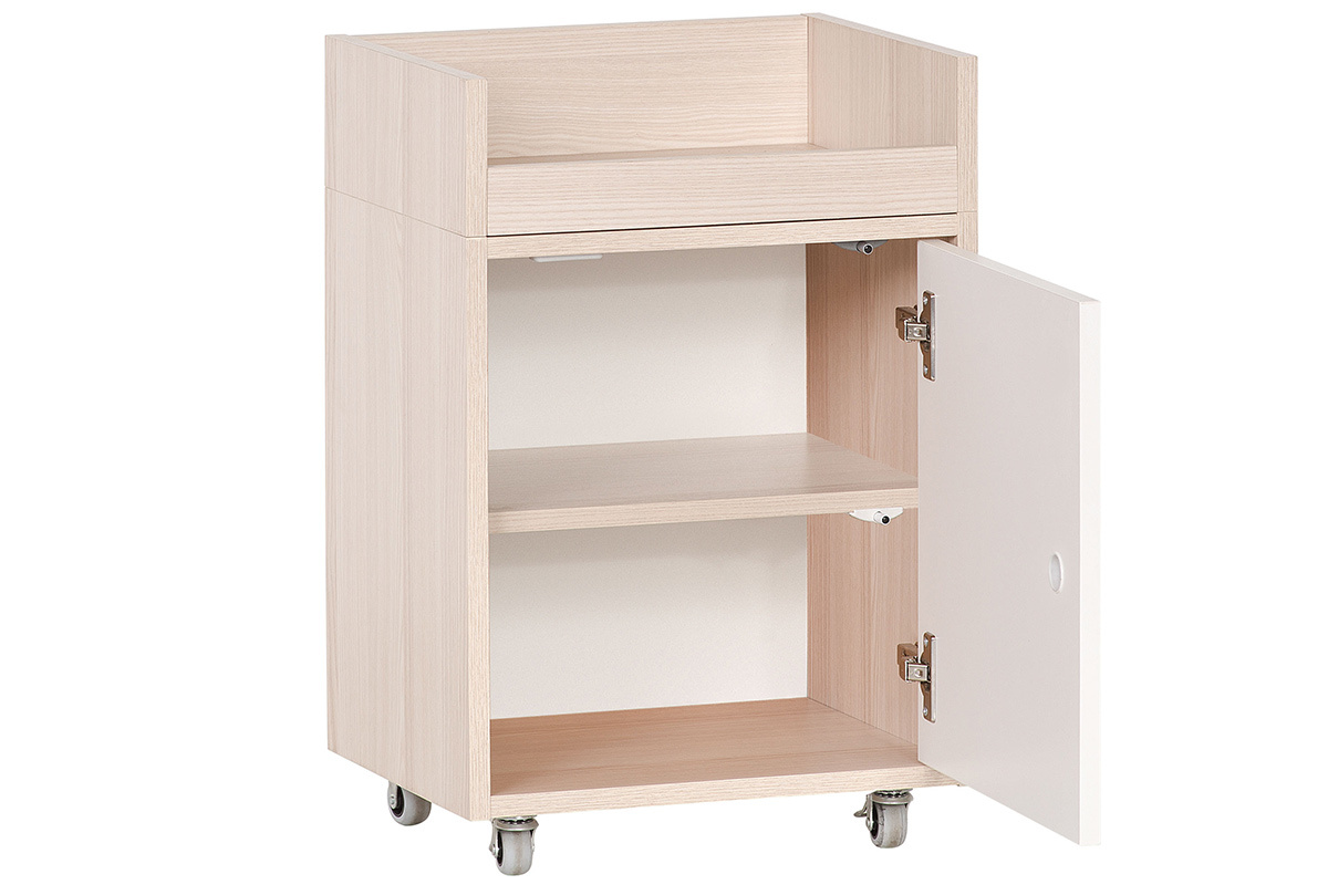 Bureau scandinave ajustable en hauteur avec caisson de rangement NOHA