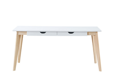 Bureau scandinave avec tiroirs bois blanc L160 LEENA