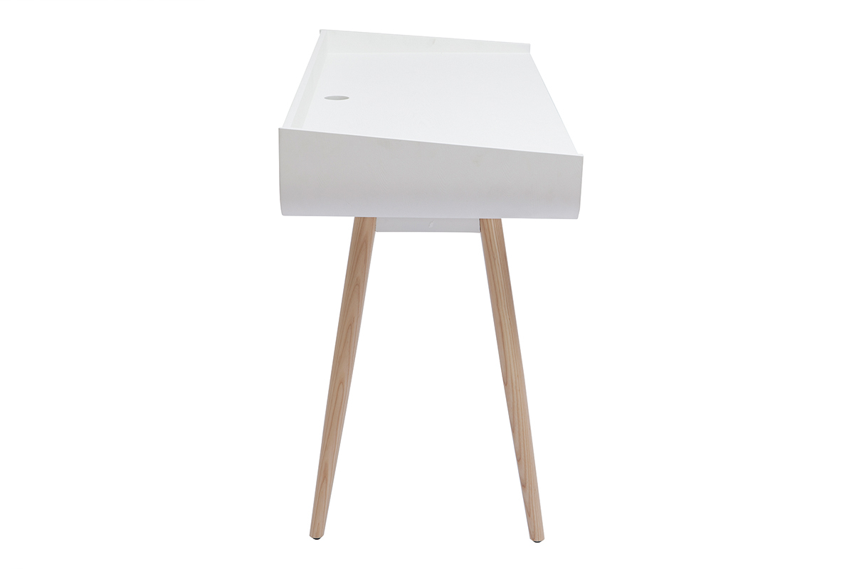 Bureau scandinave blanc et bois clair HALLEN