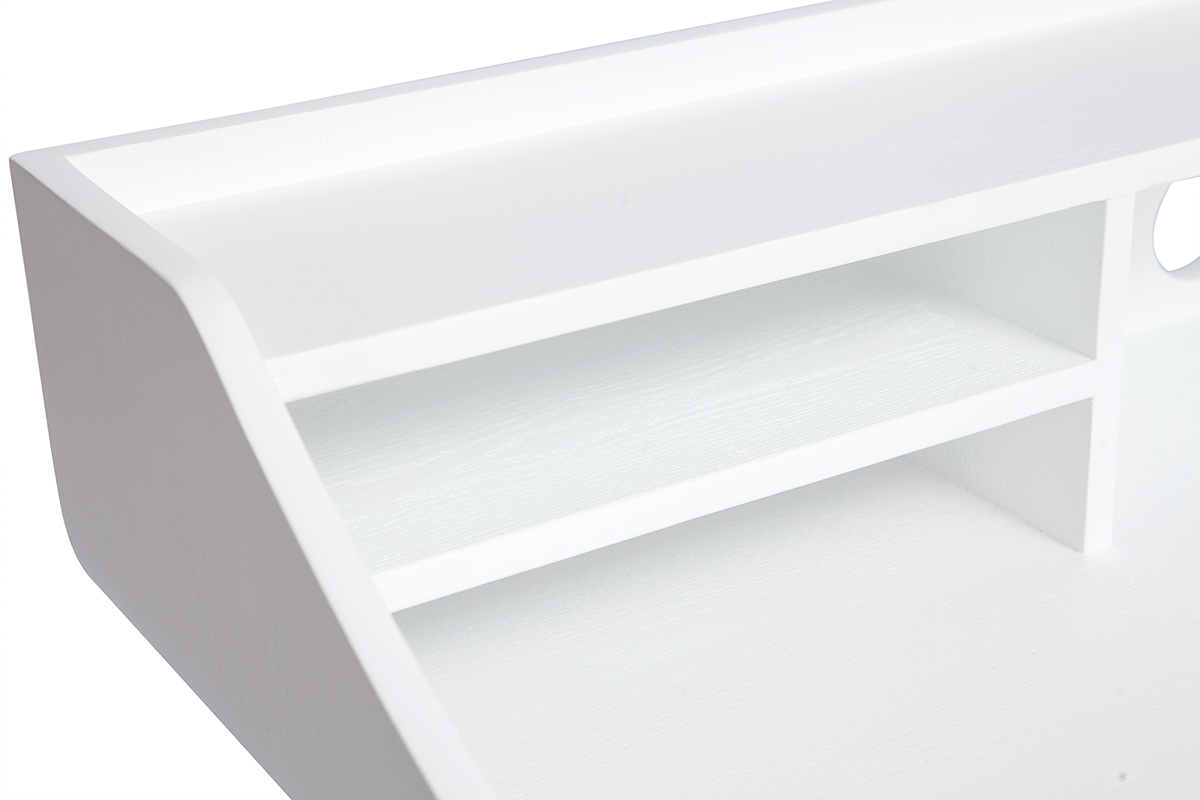 Bureau scandinave blanc et bois L120 cm NORDECO