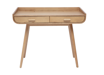 Bureau scandinave bois clair avec rangements 2 tiroirs L100 cm HALLEN