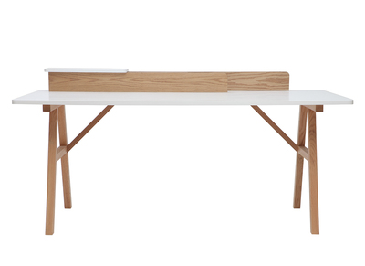 Bureau scandinave bois et blanc L180 cm TOGARY