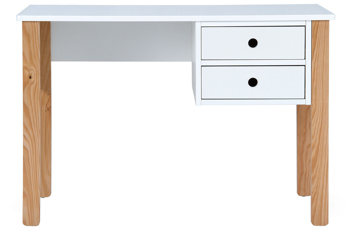 Bureau scandinave enfant blanc et bois PITI