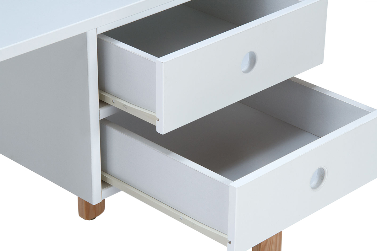 Bureau scandinave enfant blanc et bois PITI