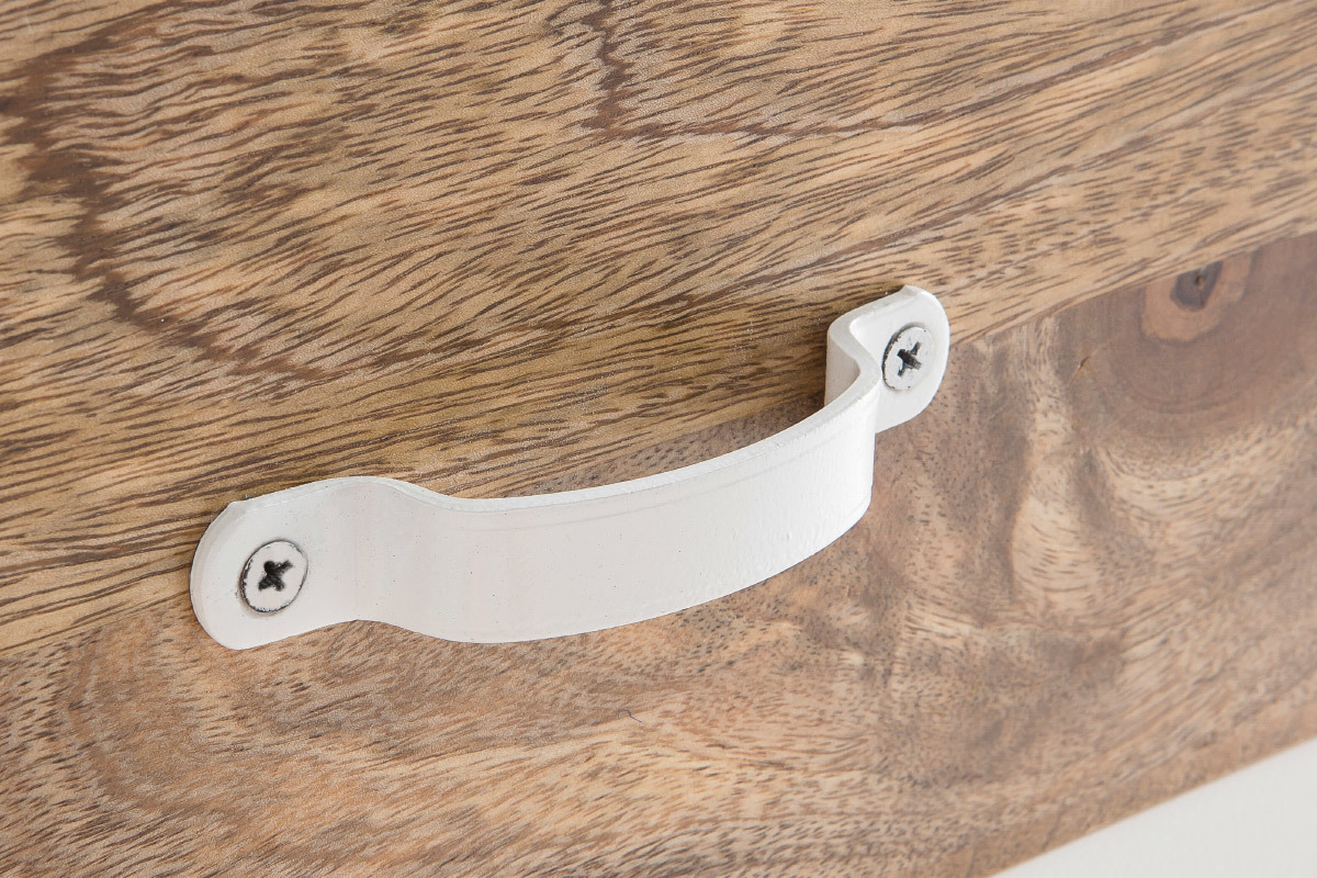 Caisson de bureau industriel en manguier massif et m�tal blanc PUKKA