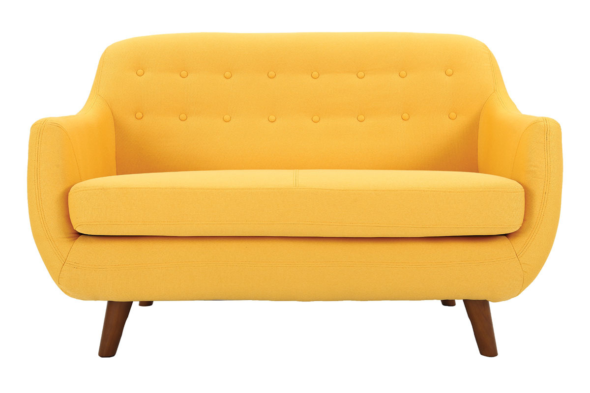 Canap� 2 places design d�houssable jaune YNOK