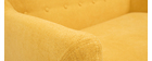 Canapé 2 places scandinave déhoussable tissu effet velours jaune moutarde YNOK