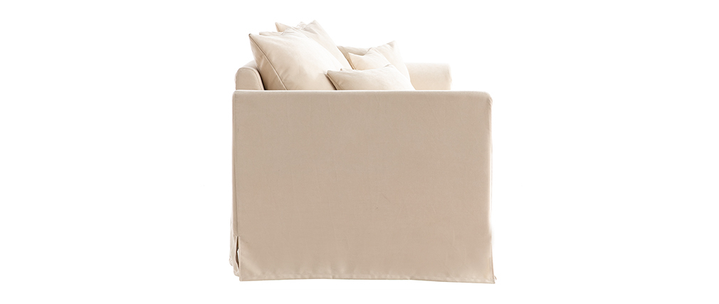 Canapé 3 places déhoussable en tissu écru FEVER