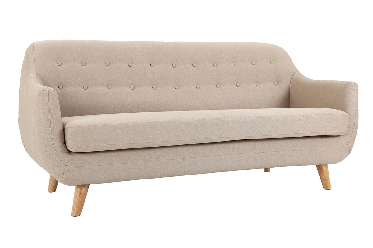 Canap 3 places design dhoussable beige YNOK