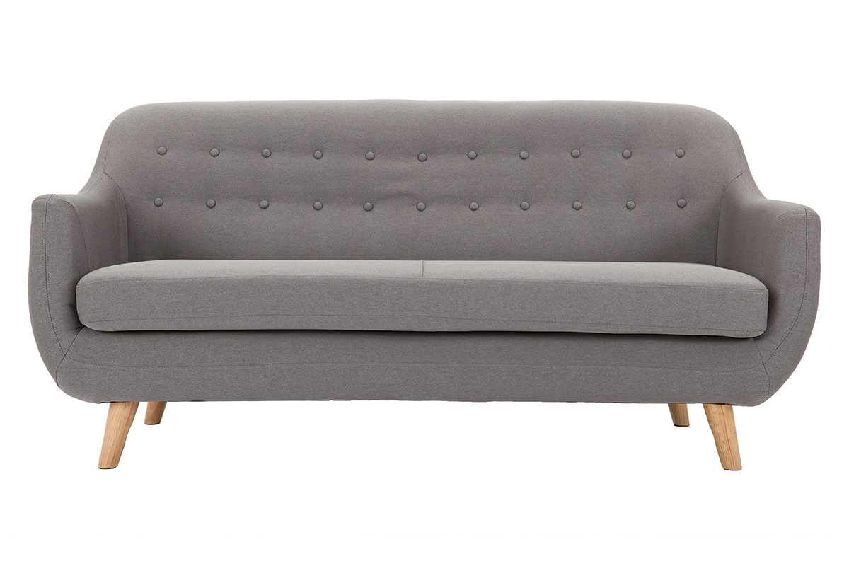 Canap 3 places design dhoussable gris YNOK