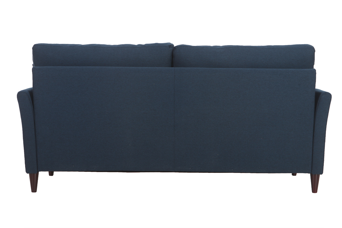 Canap� 3 places design en tissu bleu fonc� avec rangement MEDLEY