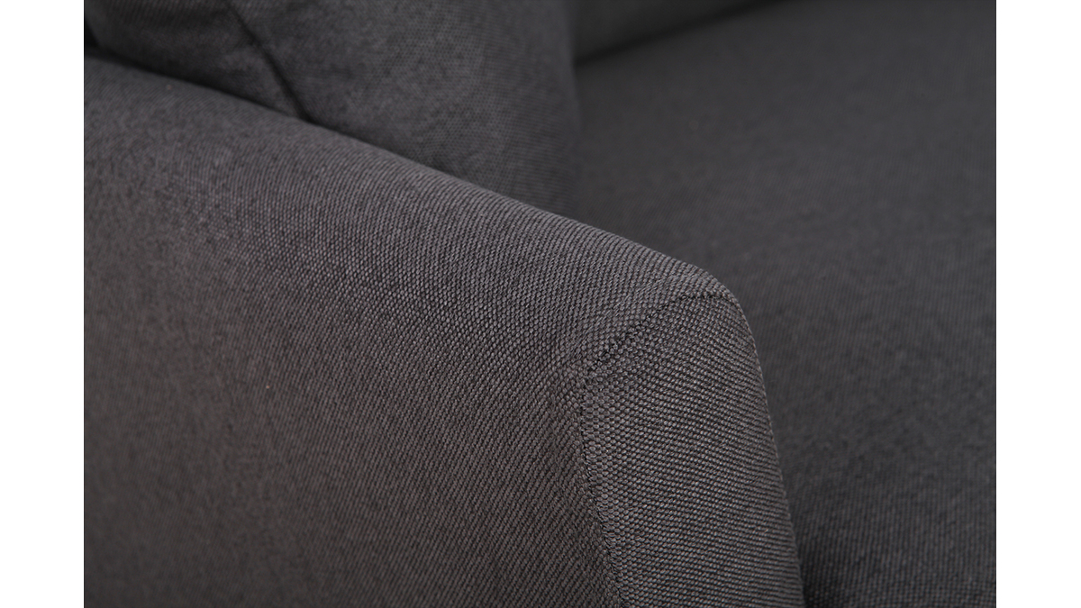 Canapé 3 places design en tissu gris foncé avec rangement MEDLEY