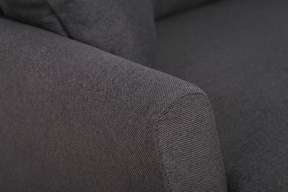 Canap 3 places design en tissu gris fonc avec rangement MEDLEY