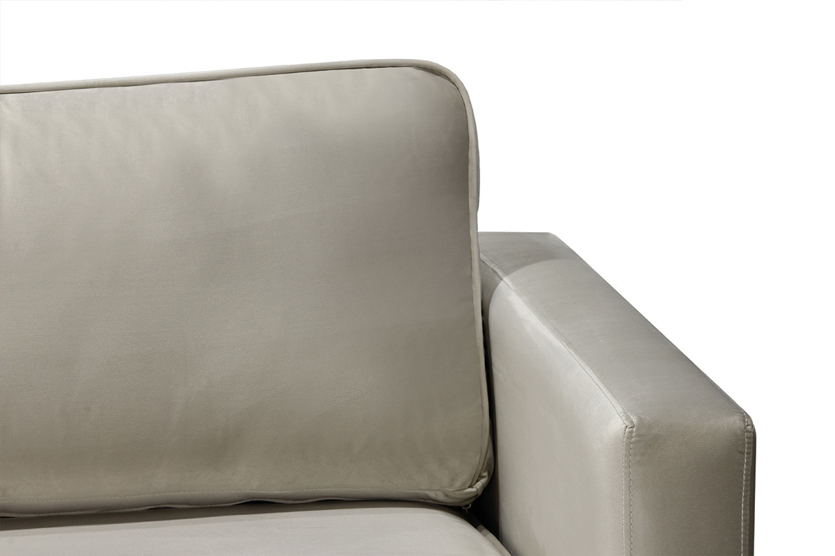 Canap� 3 places design velours gris clair LYRIC