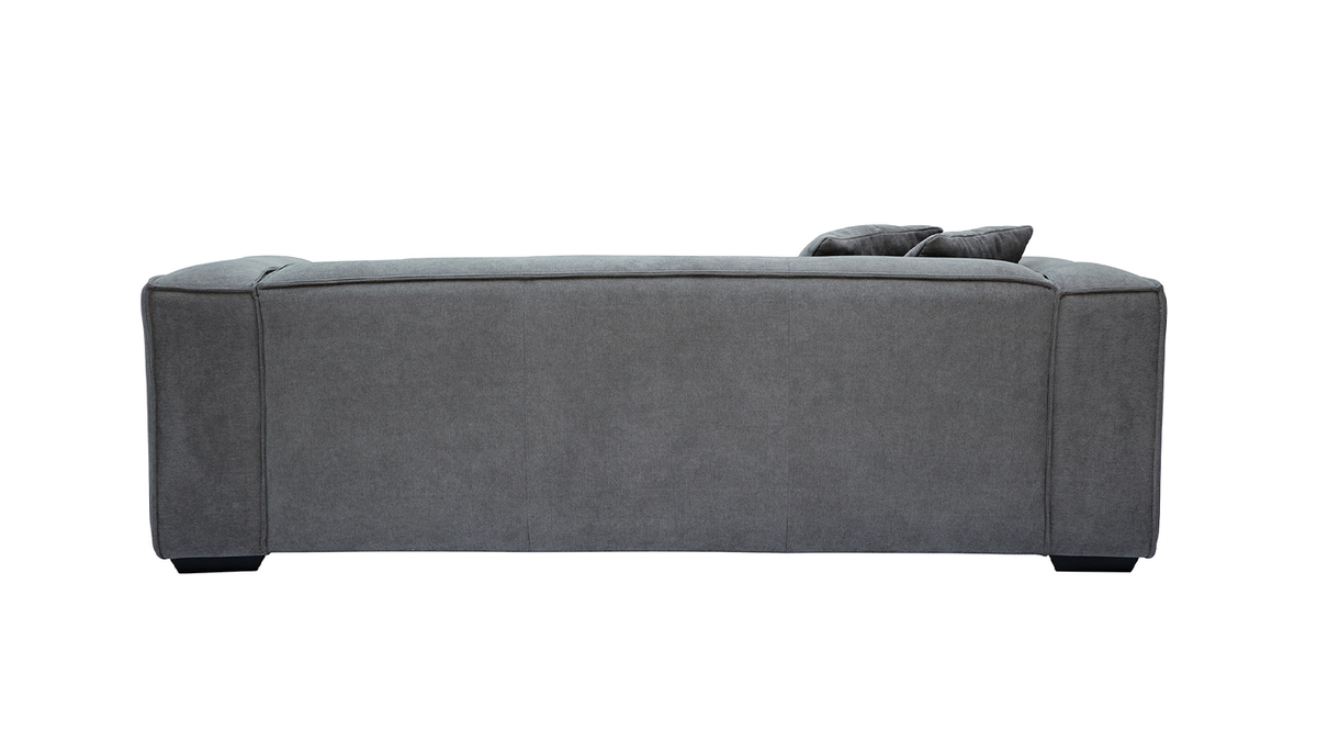 Canapé 3 places en tissu effet velours gris COBAIN