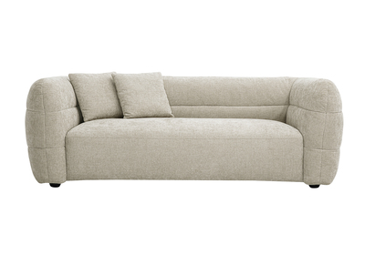 Canapé 3 places en tissu effet velours texturé beige JOYA