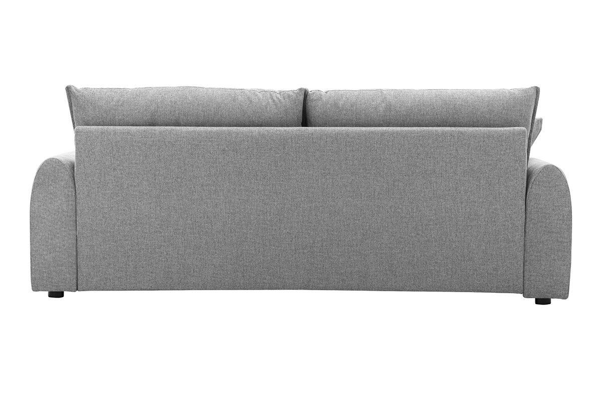 Canap 3 places en tissu effet velours textur gris PIO