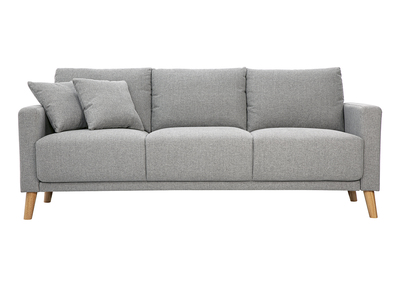 Canapé 3 places en tissu gris et bois clair MUNIK