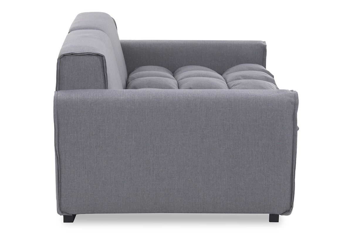 Canap 4 places design tissu gris clair MELLOW
