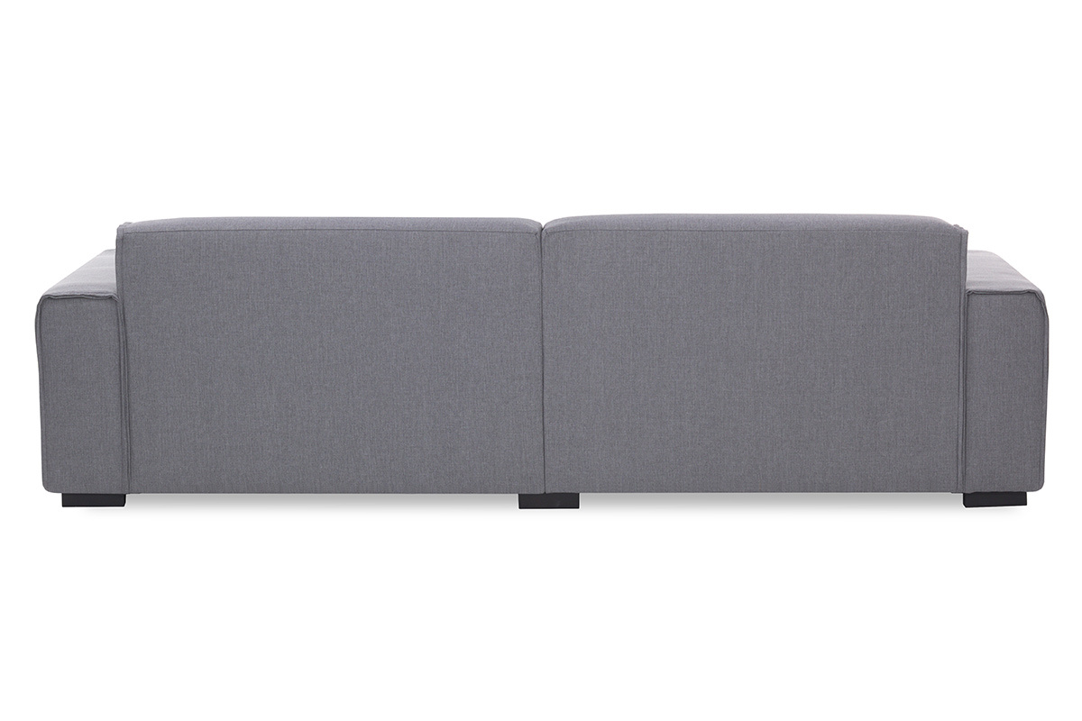 Canap 4 places design tissu gris clair MELLOW