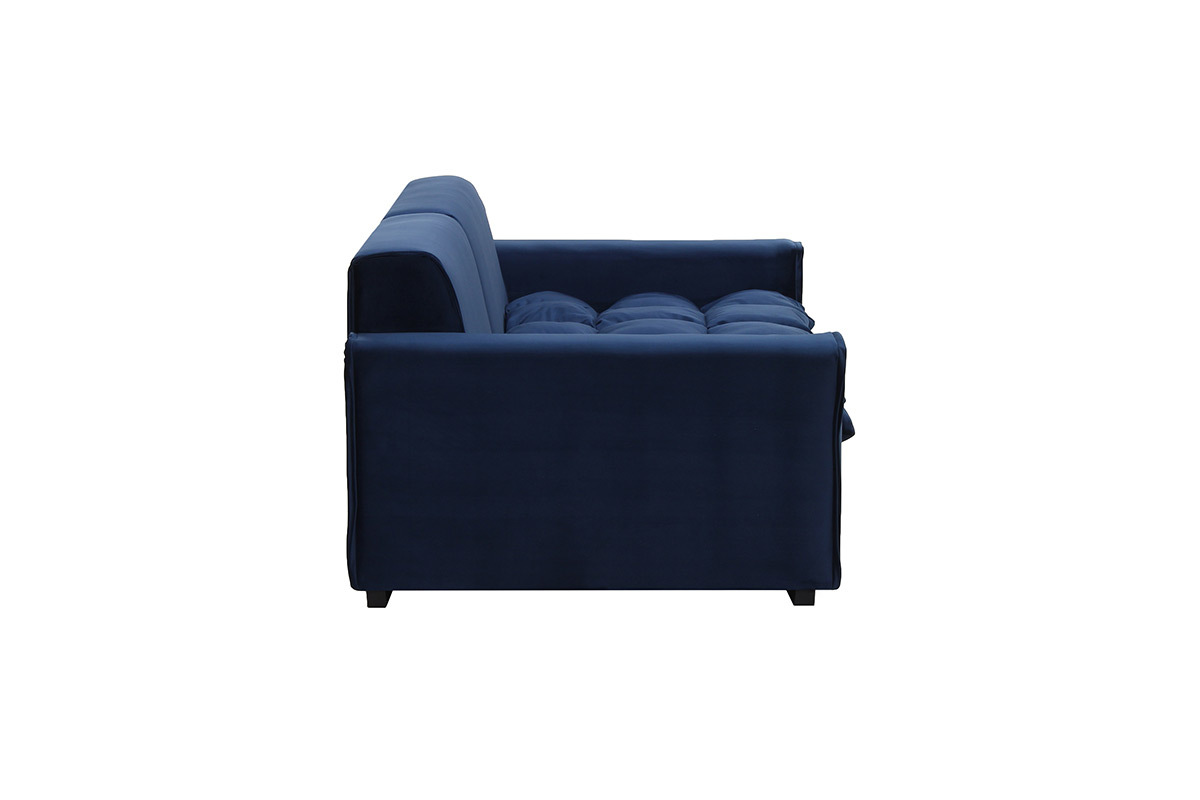 Canap 4 places design velours bleu nuit MELLOW