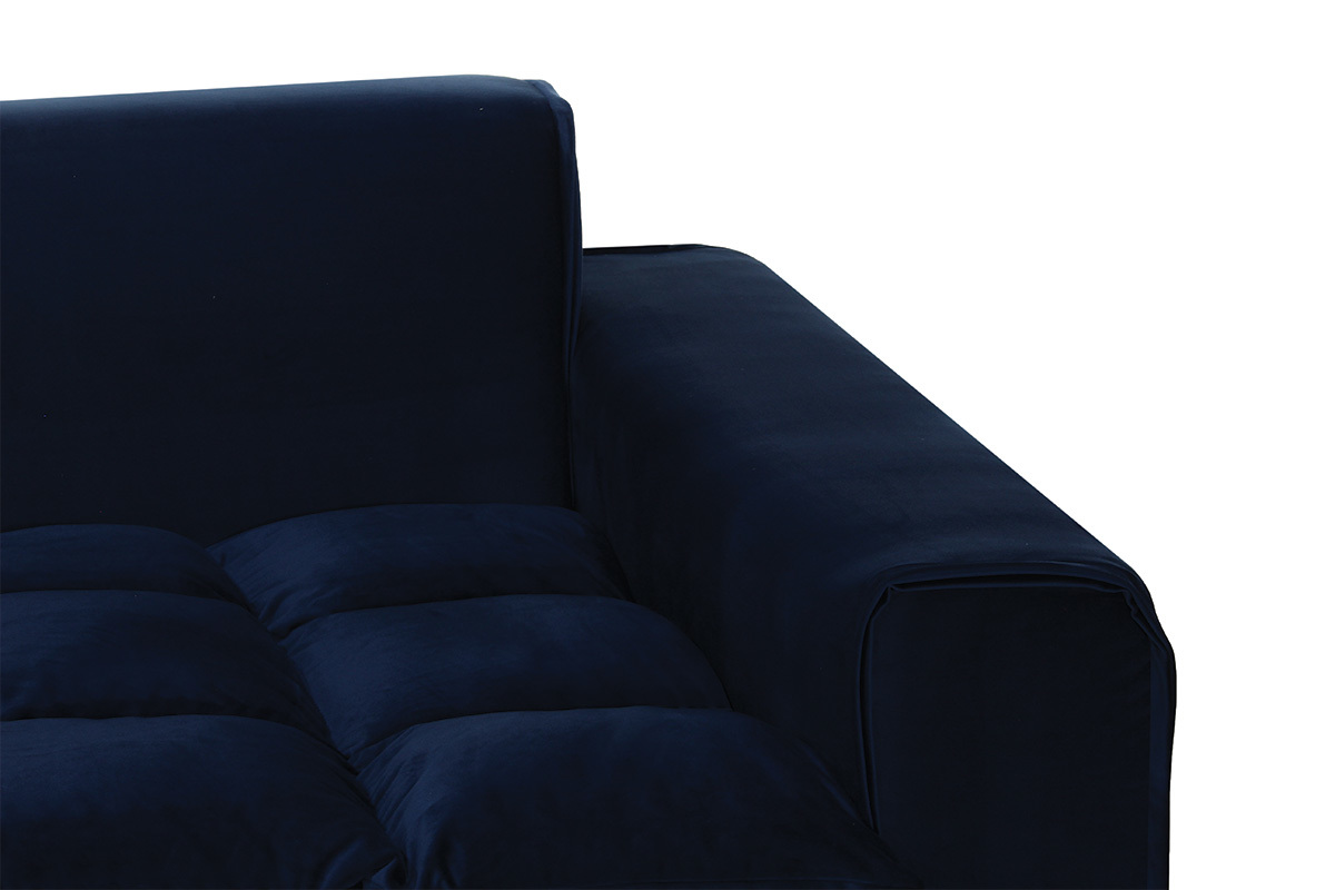 Canap 4 places design velours bleu nuit MELLOW