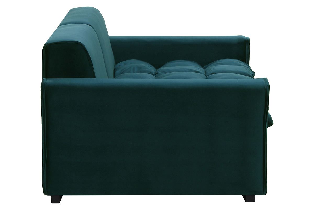 Canap 4 places design velours vert opale MELLOW