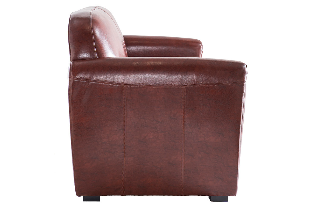 Canap� Club convertible cuir marron clair 3 places - cuir de vachette