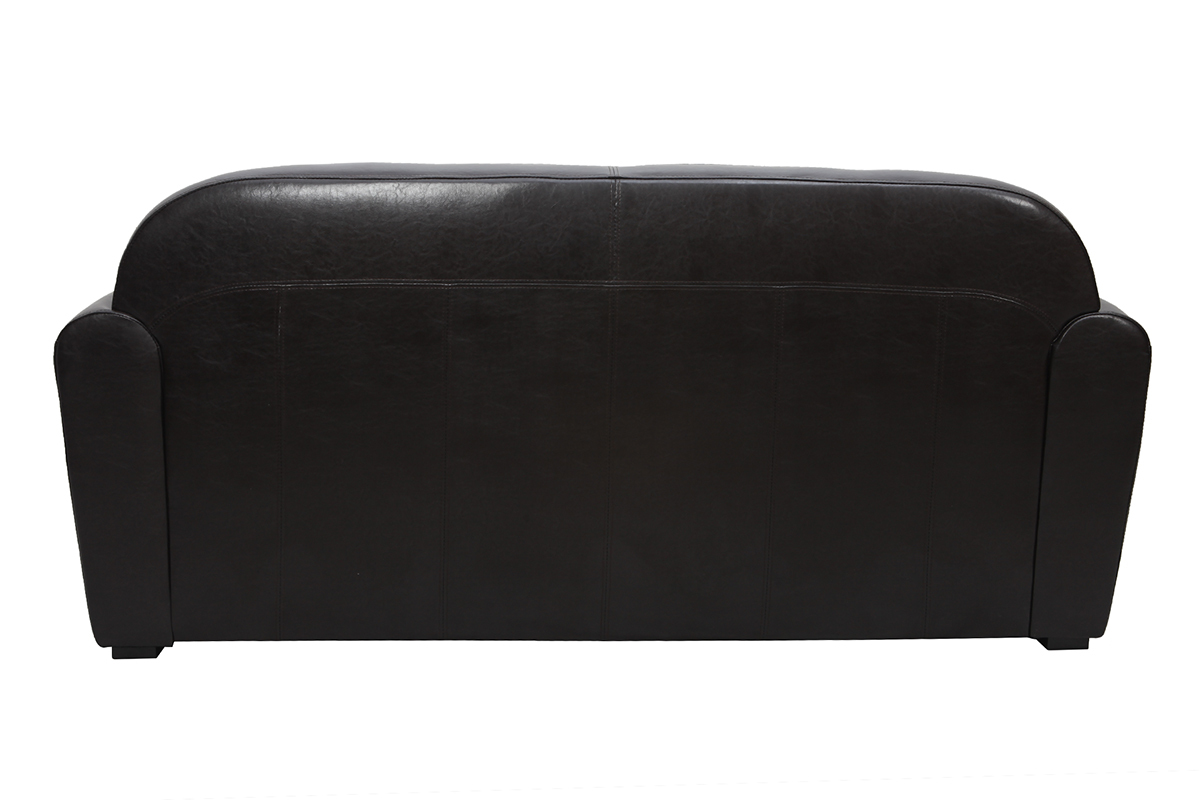 Canap Club convertible cuir marron fonc 3 places - cuir de vachette