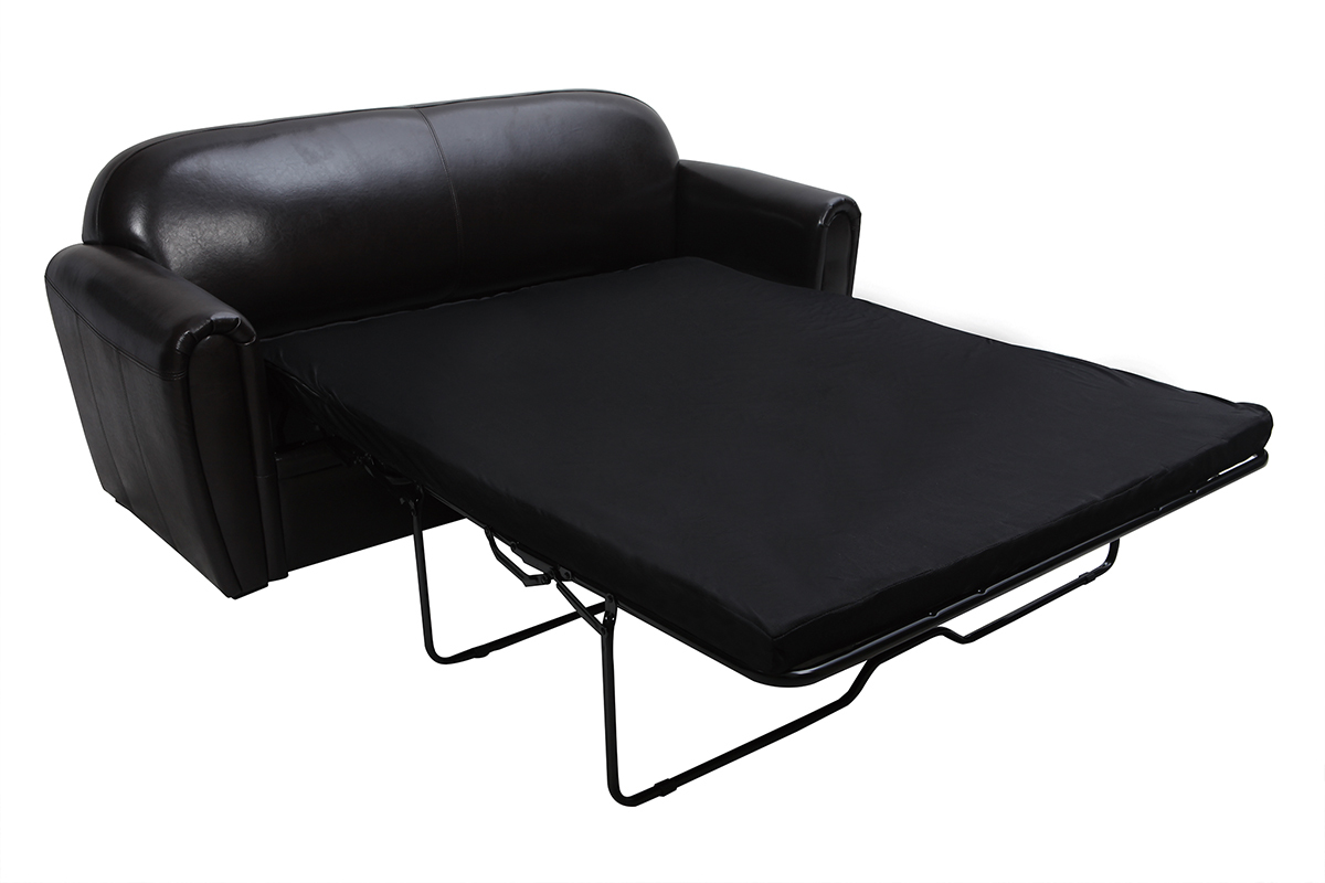 Canap Club convertible cuir marron fonc 3 places - cuir de vachette