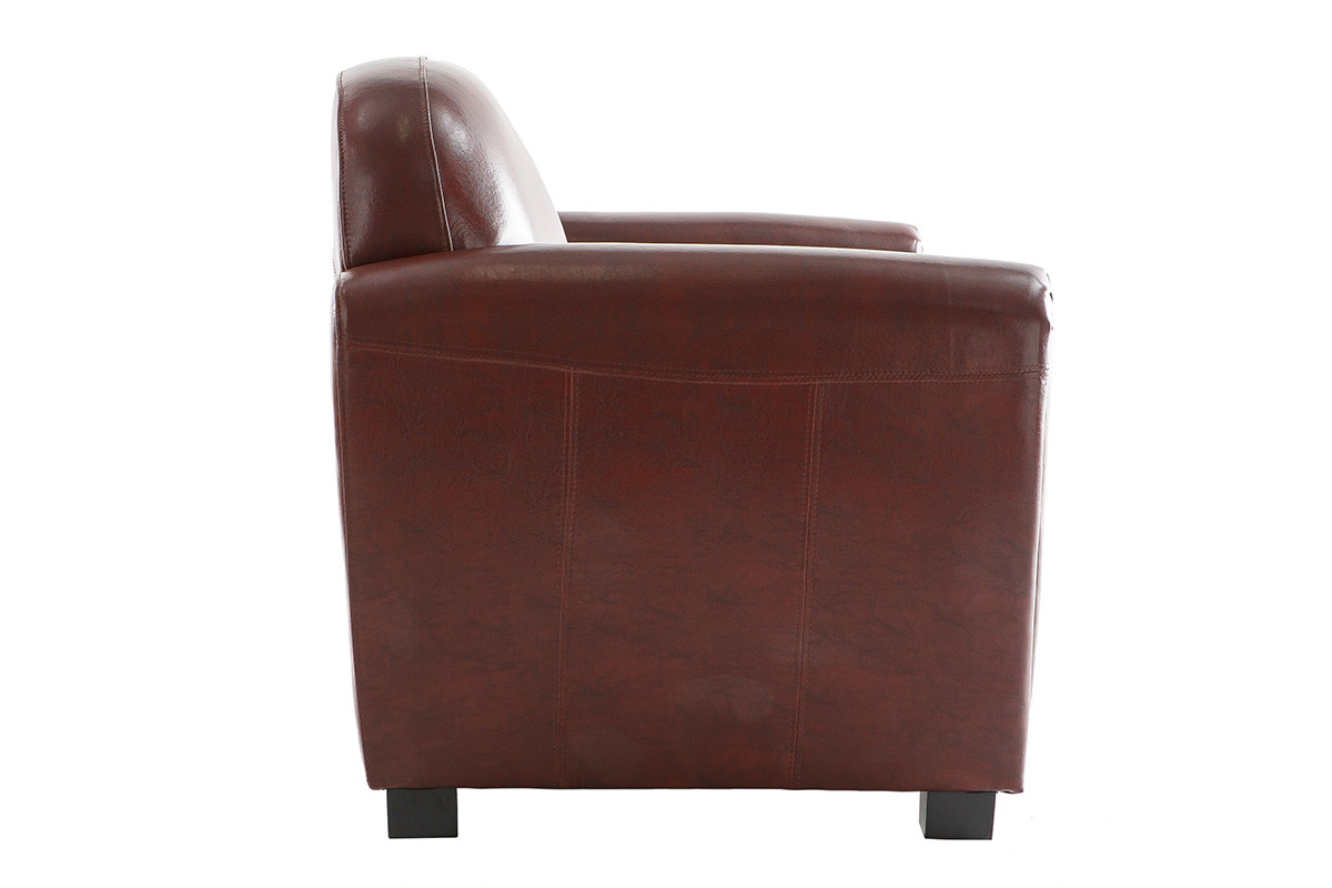 Canap� Club cuir marron clair 2 places - cuir de vachette