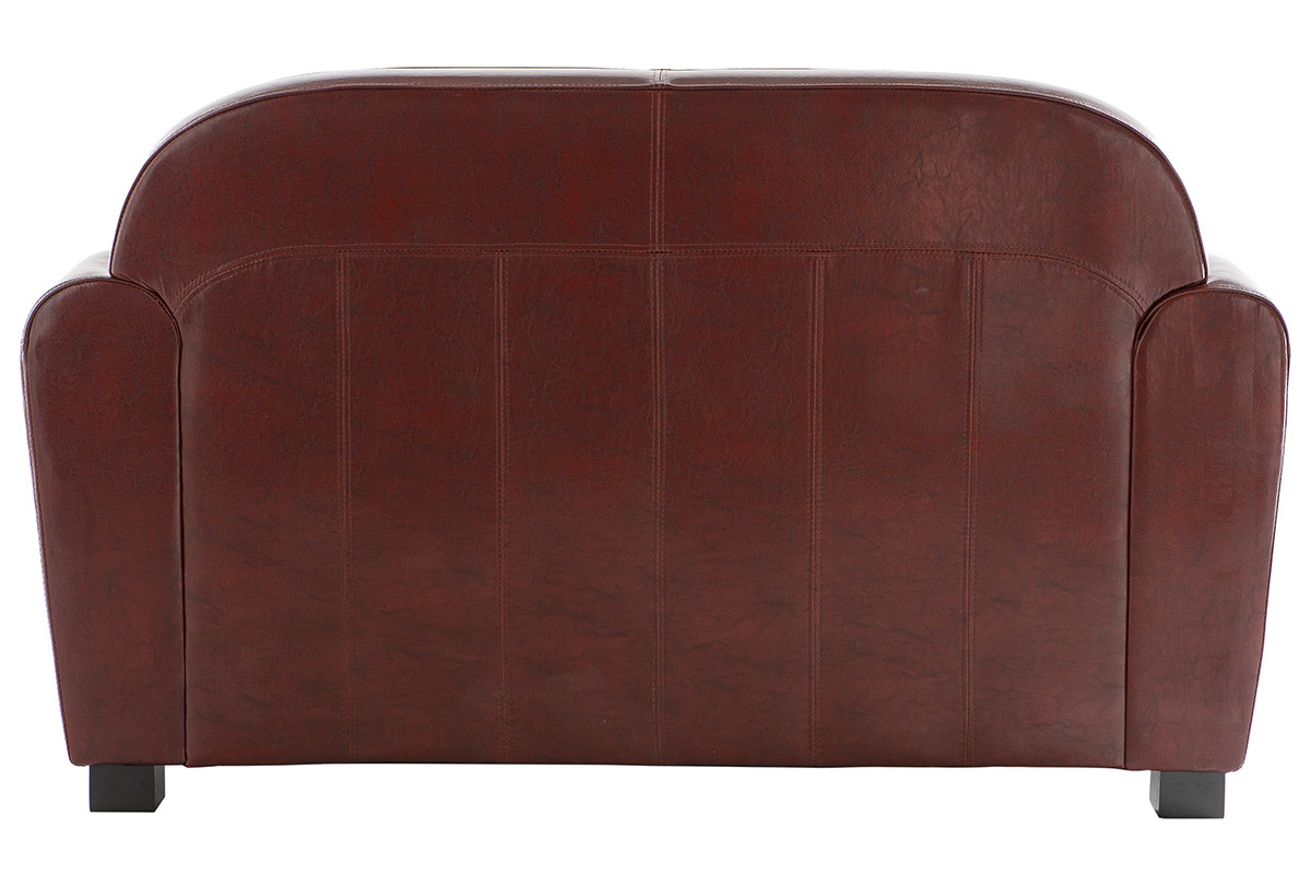 Canap� Club cuir marron clair 2 places - cuir de vachette