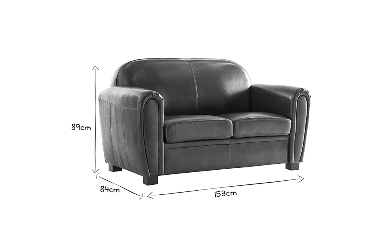 Canap� Club cuir marron clair 2 places - cuir de vachette