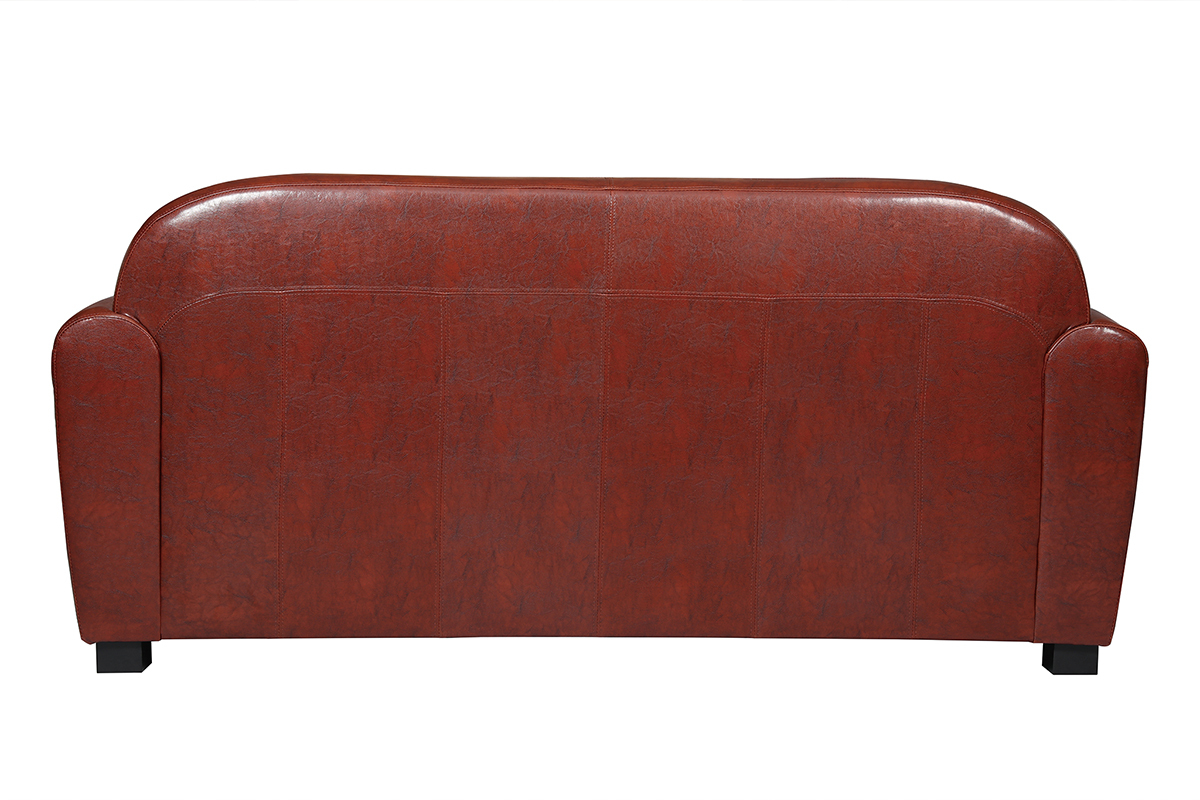 Canap� Club cuir marron clair 3 places - cuir de vachette