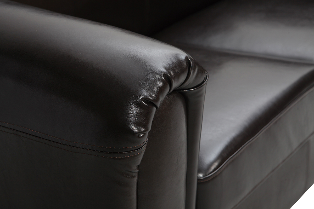Canap� Club cuir marron fonc� 2 places - cuir de vachette