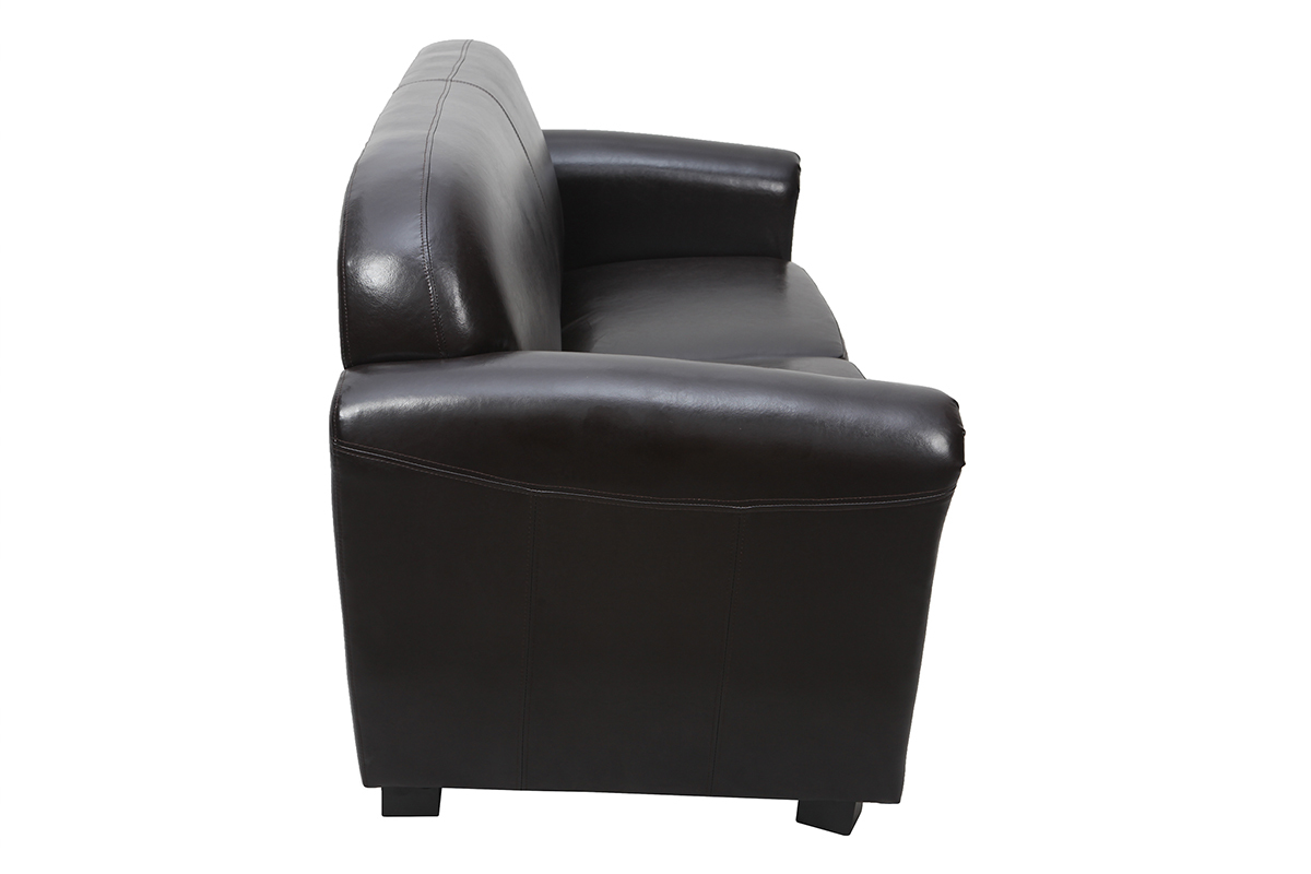 Canap� Club cuir marron fonc� 3 places - cuir de vachette