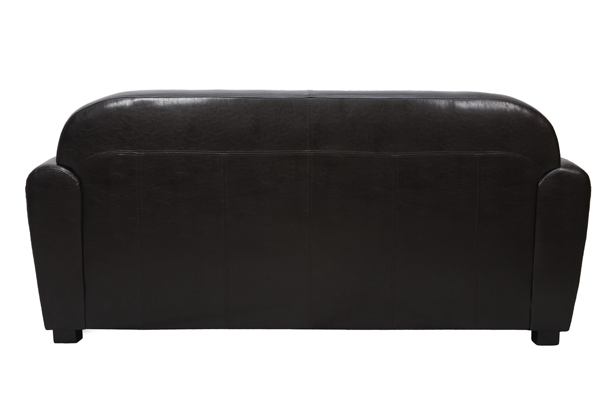 Canap� Club cuir marron fonc� 3 places - cuir de vachette