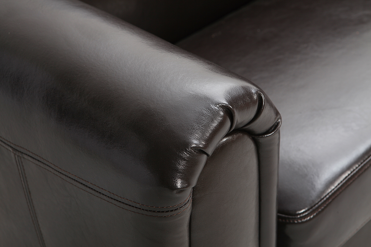 Canap� Club cuir marron fonc� 3 places - cuir de vachette