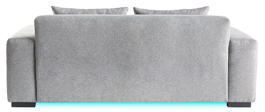Canapé connecté 3 places tissu gris clair